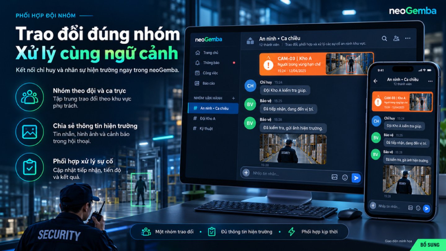 Trao đổi đúng nhóm và xử lý cùng ngữ cảnh trên ứng dụng neoGemba